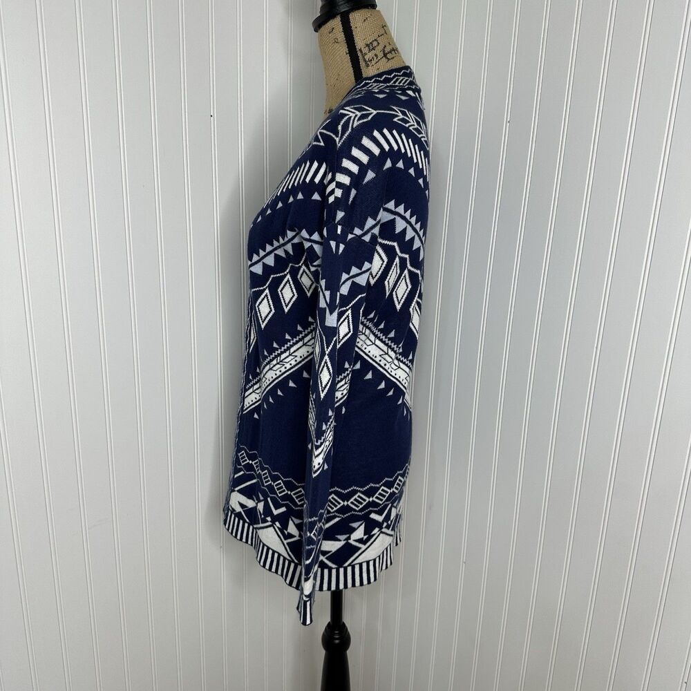 Pink Republic Cardigan Sweater Sz M Blue Long Sleeve Southwest Aztec Print - Picture 14 of 15